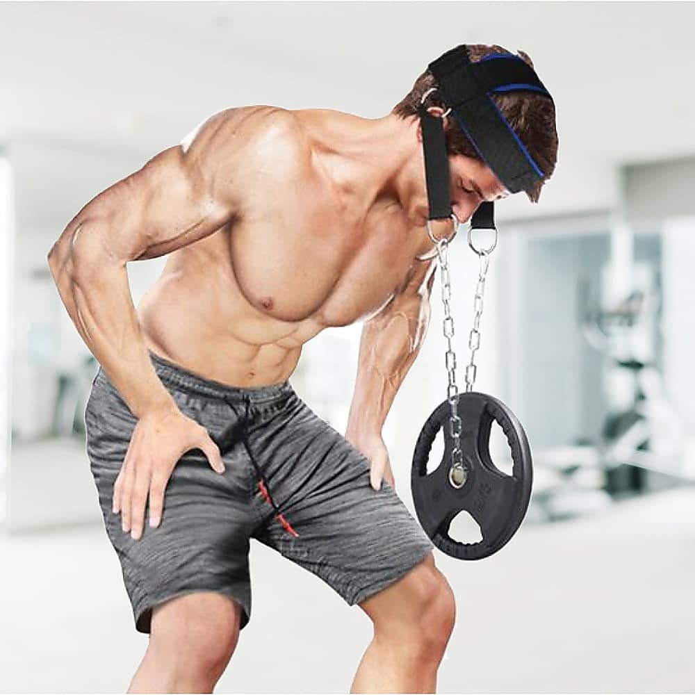 QHZ GYM WEIGHT LIFTING HEAD NECK STRENGTH HARNESS STRAP FITNESS