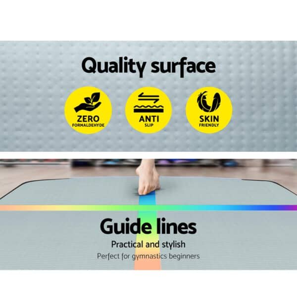 Everfit 4M Air Track Gymnastics Tumbling Exercise Mat Inflatable Mats + Pump | Fitness Equipment Store