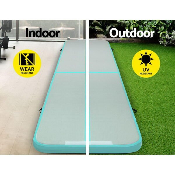 Everfit GoFun 5X1M Inflatable Air Track Mat Tumbling Floor Home Gymnastics Green | Fitness Equipment Store