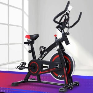 Spin Exercise Bike Flywheel Fitness Commercial Home Workout Gym Machine Bonus Phone Holder Black | Fitness Equipment Store