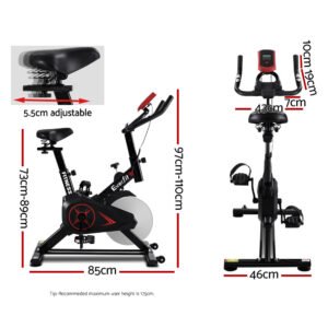Everfit Spin Bike Exercise Bike Flywheel Cycling Home Gym Fitness Machine | Fitness Equipment Store