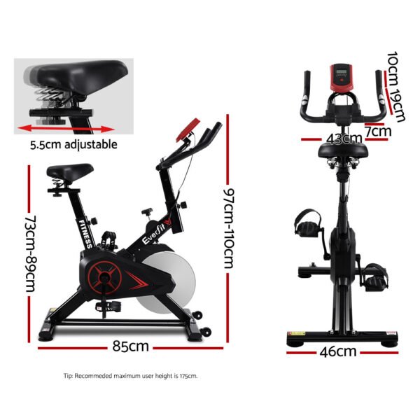 Everfit Spin Bike Exercise Bike Flywheel Cycling Home Gym Fitness Machine | Fitness Equipment Store