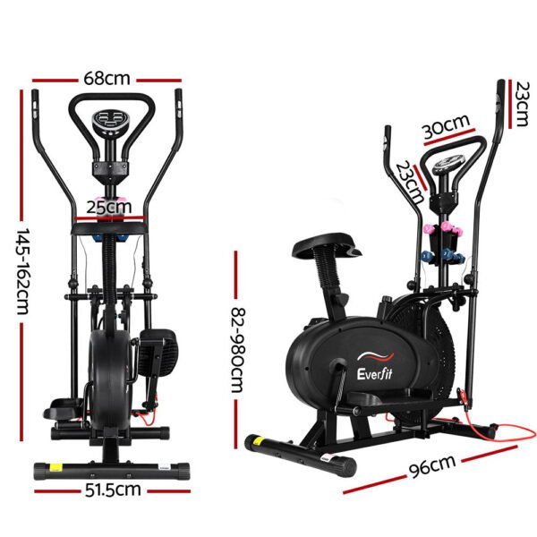Everfit Exercise Bike 6 in 1 Elliptical Cross Trainer Home Gym Indoor Cardio | Fitness Equipment Store