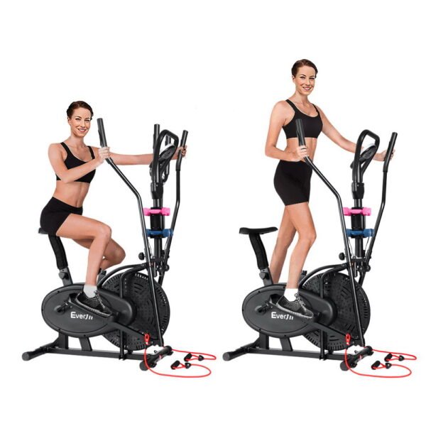 Everfit Exercise Bike 6 in 1 Elliptical Cross Trainer Home Gym Indoor Cardio | Fitness Equipment Store