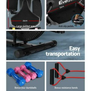 Everfit Exercise Bike 6 in 1 Elliptical Cross Trainer Home Gym Indoor Cardio | Fitness Equipment Store
