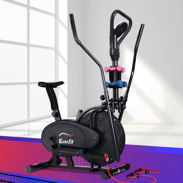 Everfit Exercise Bike 6 in 1 Elliptical Cross Trainer Home Gym Indoor Cardio | Fitness Equipment Store