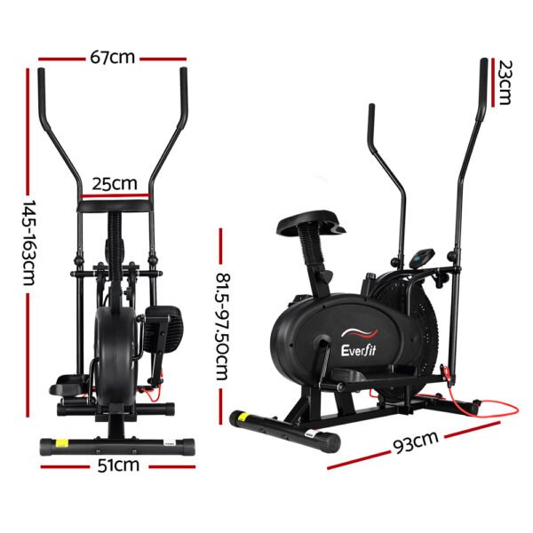 Everfit Exercise Bike 4 in 1 Elliptical Cross Trainer Home Gym Indoor Cardio | Fitness Equipment Store