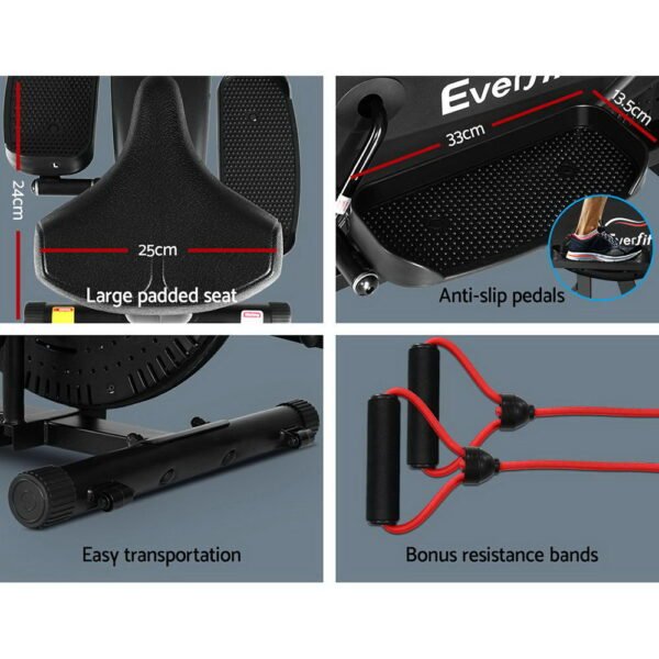 Everfit Exercise Bike 4 in 1 Elliptical Cross Trainer Home Gym Indoor Cardio | Fitness Equipment Store