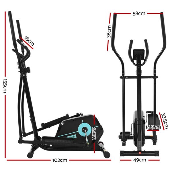 Everfit Exercise Bike Elliptical Cross Trainer Home Gym Fitness Machine Magnetic | Fitness Equipment Store