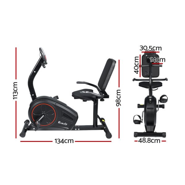 Everfit Exercise Bike Magnetic Recumbent Indoor Cycling Home Gym Cardio 8 Level | Fitness Equipment Store