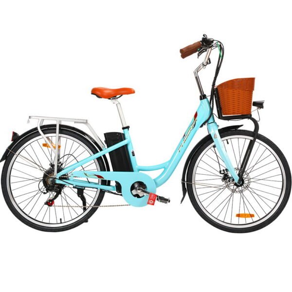 Phoenix 26 Inch Electric Bike Urban Bicycle eBike Removable Battery Blue | Fitness Equipment Store