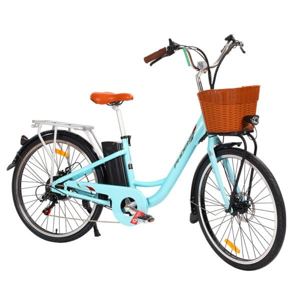 Phoenix 26 Inch Electric Bike Urban Bicycle eBike Removable Battery Blue | Fitness Equipment Store