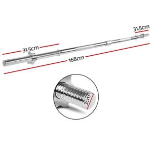 Everfit 168CM 5.5FT Barbell Bar Fitness Weight Plates Dumbbells Row | Fitness Equipment Store