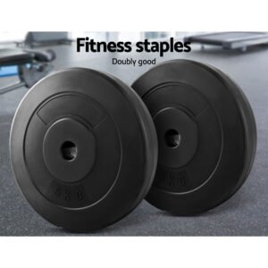 Everfit Weight Plates Standard 2X 5kg Barbell Plate Weight Lifting | Fitness Equipment Store