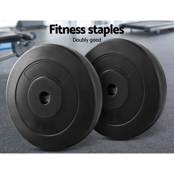 Everfit Weight Plates Standard 2X 5kg Barbell Plate Weight Lifting | Fitness Equipment Store