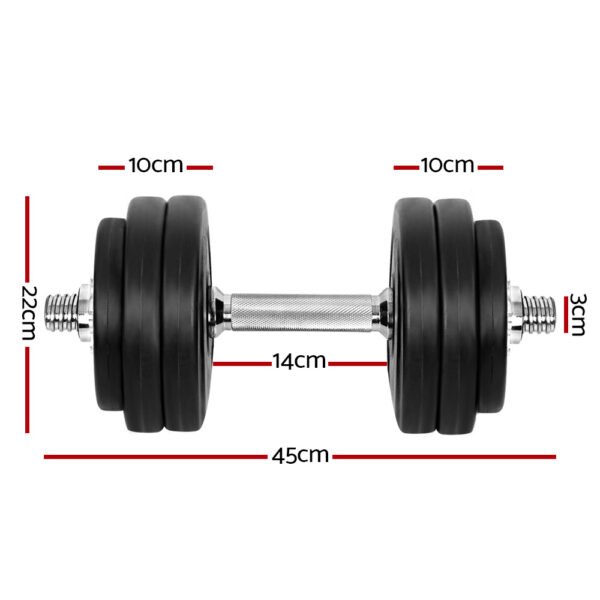 Everfit 30kg Dumbbell Set Weight Plates Dumbbells Lifting Bench | Fitness Equipment Store