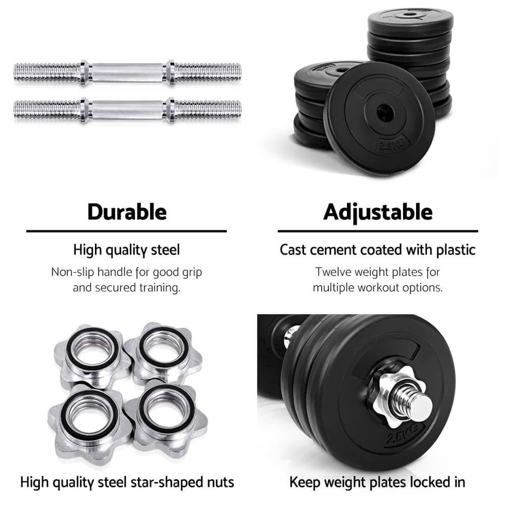 Everfit 35kg Dumbbell Set Weight Plates Dumbbells Lifting Bench 5 Everfit 35kg Dumbbell Set Weight Plates Dumbbells Lifting Bench - Image 5