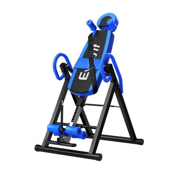 Everfit Inversion Table Gravity Exercise Inverter Back Stretcher Home Gym Blue | Fitness Equipment Store