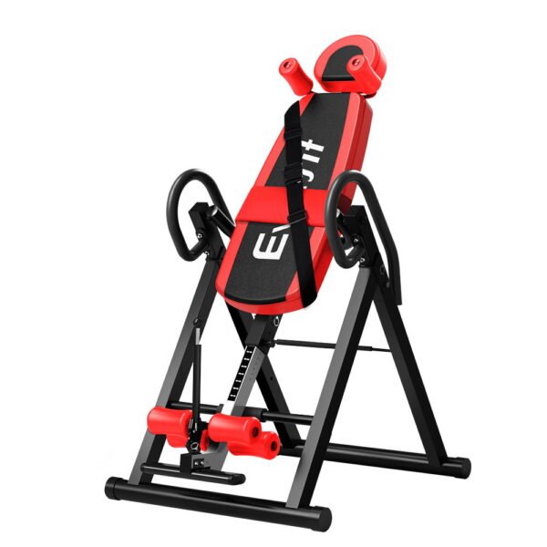 Everfit Inversion Table Gravity Exercise Inverter Back Stretcher Home Gym Red | Fitness Equipment Store