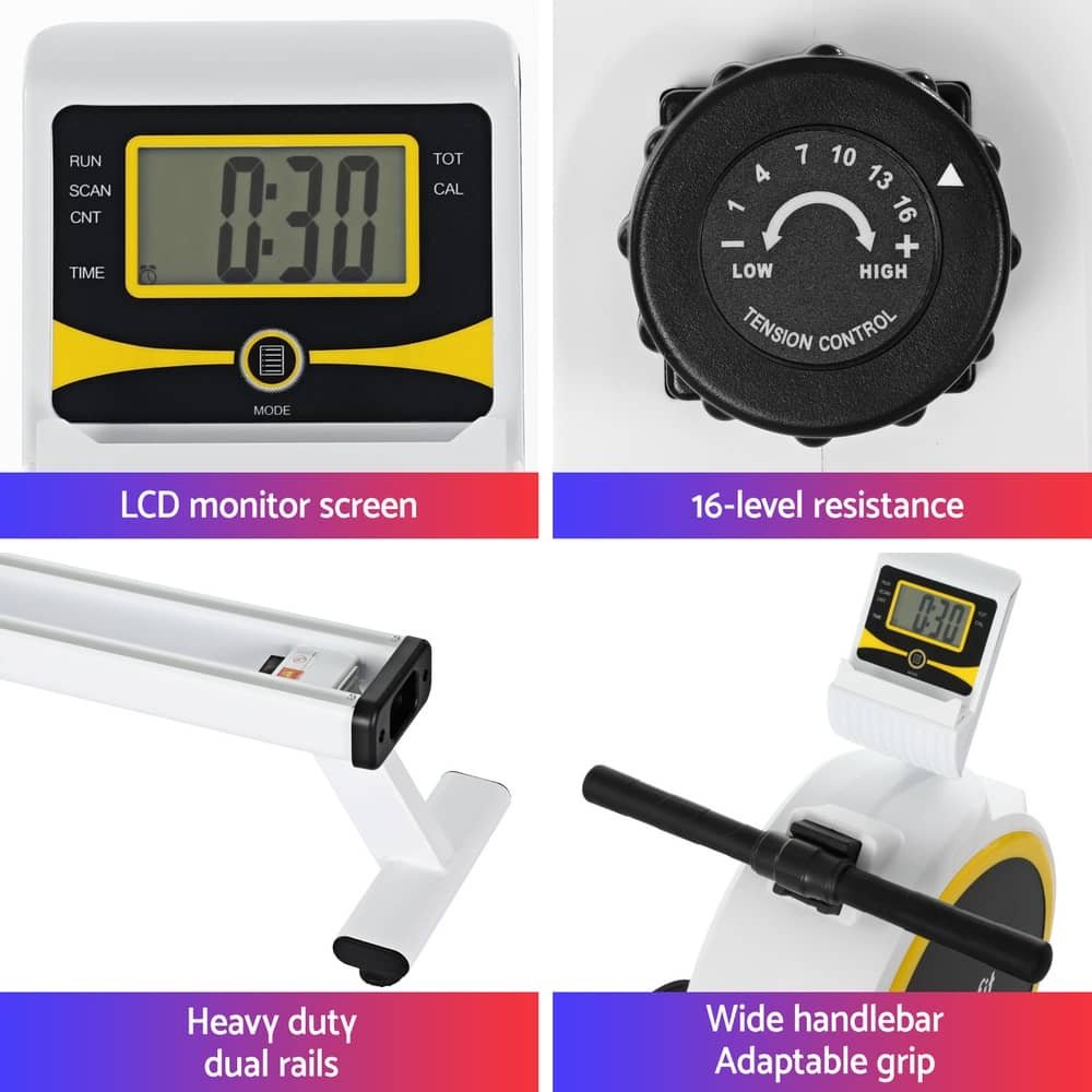 Everfit Rowing Machine 16 Levels Magnetic Rower Home Gym Cardio Workout 6 Everfit Rowing Machine 16 Levels Magnetic Rower Home Gym Cardio Workout - Image 6