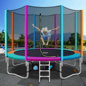 Everfit 12FT Trampoline for Kids w/ Ladder Enclosure Safety Net Pad Gift Round | Fitness Equipment Store