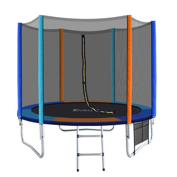 Everfit 8FT Trampoline for Kids w/ Ladder Enclosure Safety Net Pad Gift Round | Fitness Equipment Store