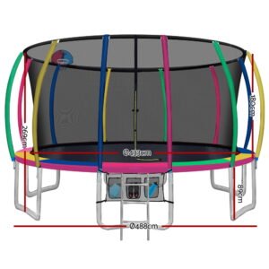 Everfit 16FT Trampoline for Kids w/ Ladder Enclosure Safety Net Rebounder Colors | Fitness Equipment Store