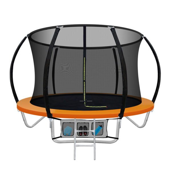 Everfit 8FT Trampoline for Kids w/ Ladder Enclosure Safety Net Rebounder Orange | Fitness Equipment Store
