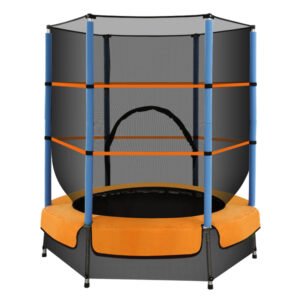 Everfit 4.5FT Trampoline for Kids Trampoline w/ Enclosure Safety Net Rebounder Gift Orange | Fitness Equipment Store