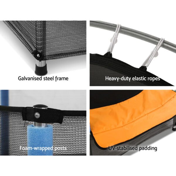 Everfit 4.5FT Trampoline for Kids Trampoline w/ Enclosure Safety Net Rebounder Gift Orange | Fitness Equipment Store