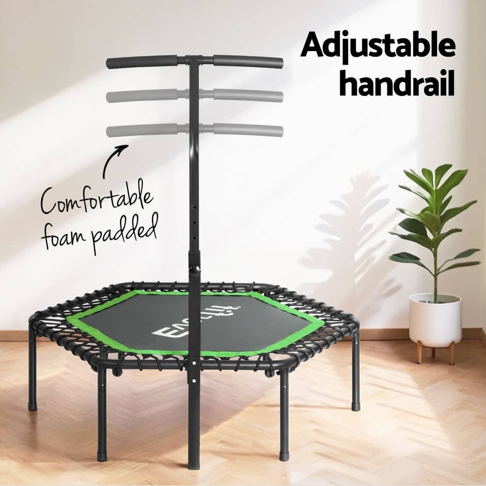 Everfit 48inch Hexagon Fitness Trampoline Rebounder Adjustable Handrail Green 5 Everfit 48inch Hexagon Fitness Trampoline Rebounder Adjustable Handrail Green - Image 5
