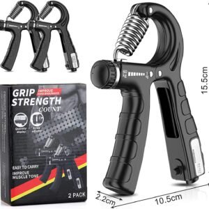 2 Pack Adjustable Hand Grip Strengthener for Hand Grip Strength and Wrist Rehabilitation (Resistance 5-60 kg) | Fitness Equipment Store