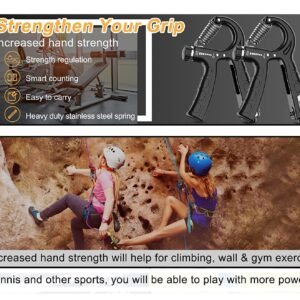 2 Pack Adjustable Hand Grip Strengthener for Hand Grip Strength and Wrist Rehabilitation (Resistance 5-60 kg) | Fitness Equipment Store