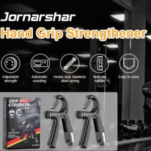 2 Pack Adjustable Hand Grip Strengthener for Hand Grip Strength and Wrist Rehabilitation (Resistance 5-60 kg) | Fitness Equipment Store