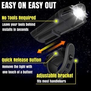 Waterproof Rechargeable LED Bike Lights Set (2000mah Lithium Battery, IPX4, 2 USB Cables) | Fitness Equipment Store