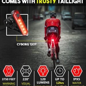 Waterproof Rechargeable LED Bike Lights Set (2000mah Lithium Battery, IPX4, 2 USB Cables) | Fitness Equipment Store