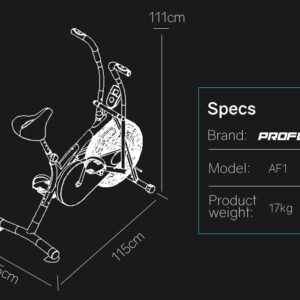 PROFLEX Air Bike Fan Resistance Exercise Fitness Home Gym Bicycle Black Pulse | Fitness Equipment Store
