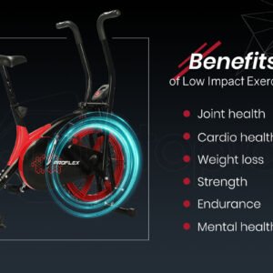 PROFLEX Air Bike Fan Resistance Exercise Fitness Bicycle Home Gym Black Pulse | Fitness Equipment Store