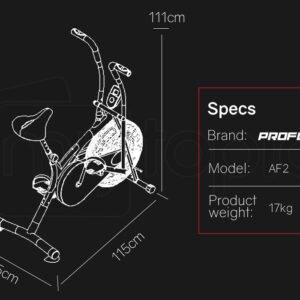 PROFLEX Air Bike Fan Resistance Exercise Fitness Bicycle Home Gym Black Pulse | Fitness Equipment Store