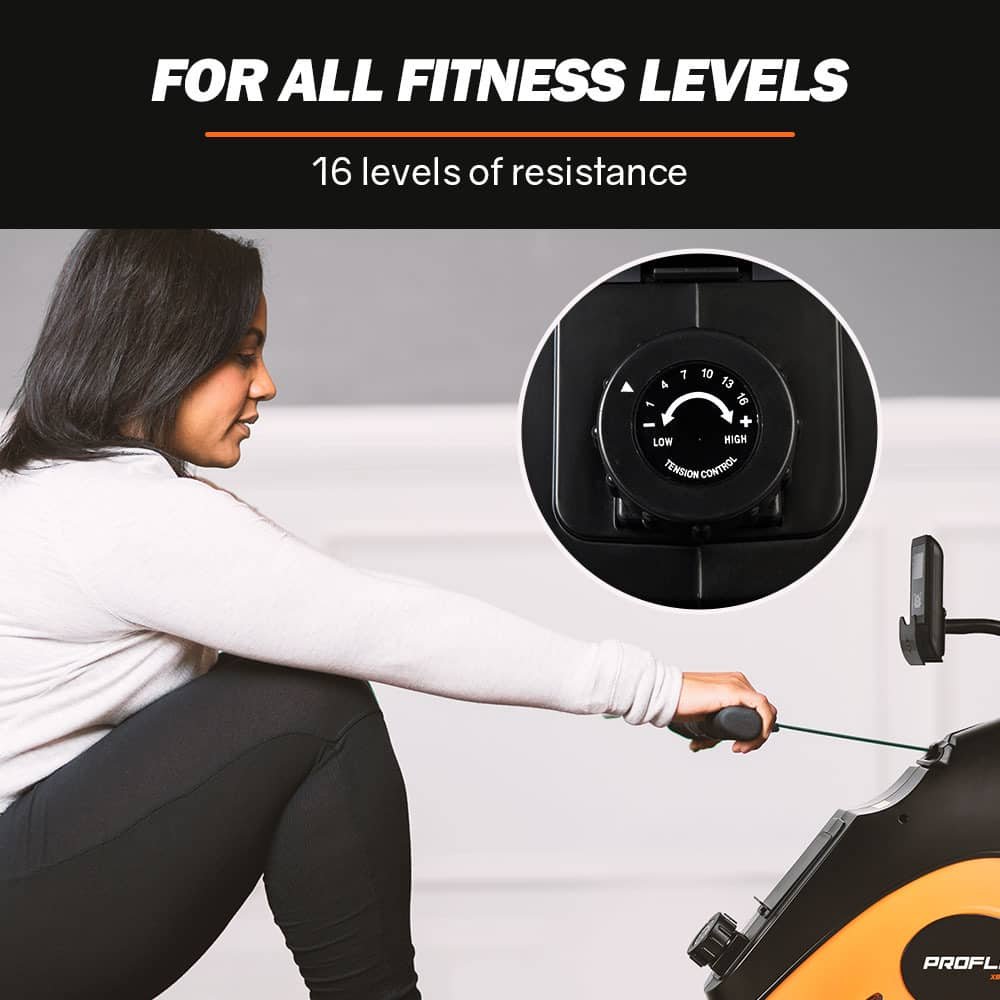 PROFLEX Rowing Machine Magnetic Resistance 16 Levels Fitness Home Gym with LCD 4 PROFLEX Rowing Machine Magnetic Resistance 16 Levels Fitness Home Gym with LCD - Image 4