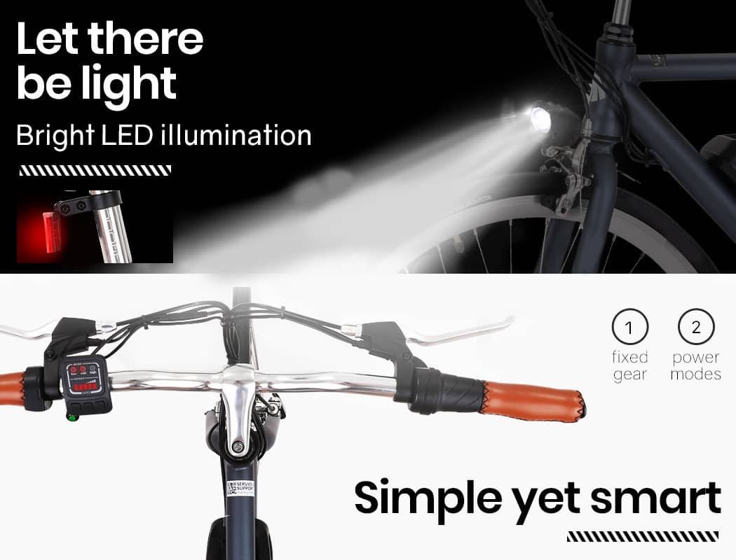 VALK Electric Bike Commuter Bicycle e-bike Lithium Battery eBike Fixed Powered 7 VALK Electric Bike Commuter Bicycle e-bike Lithium Battery eBike Fixed Powered - Image 7