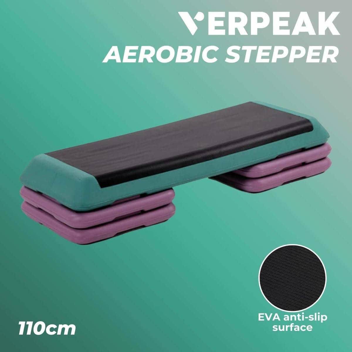 Aerobic stepper 110cm (Green&Pink) 2 Aerobic stepper 110cm (Green&Pink) - Image 2