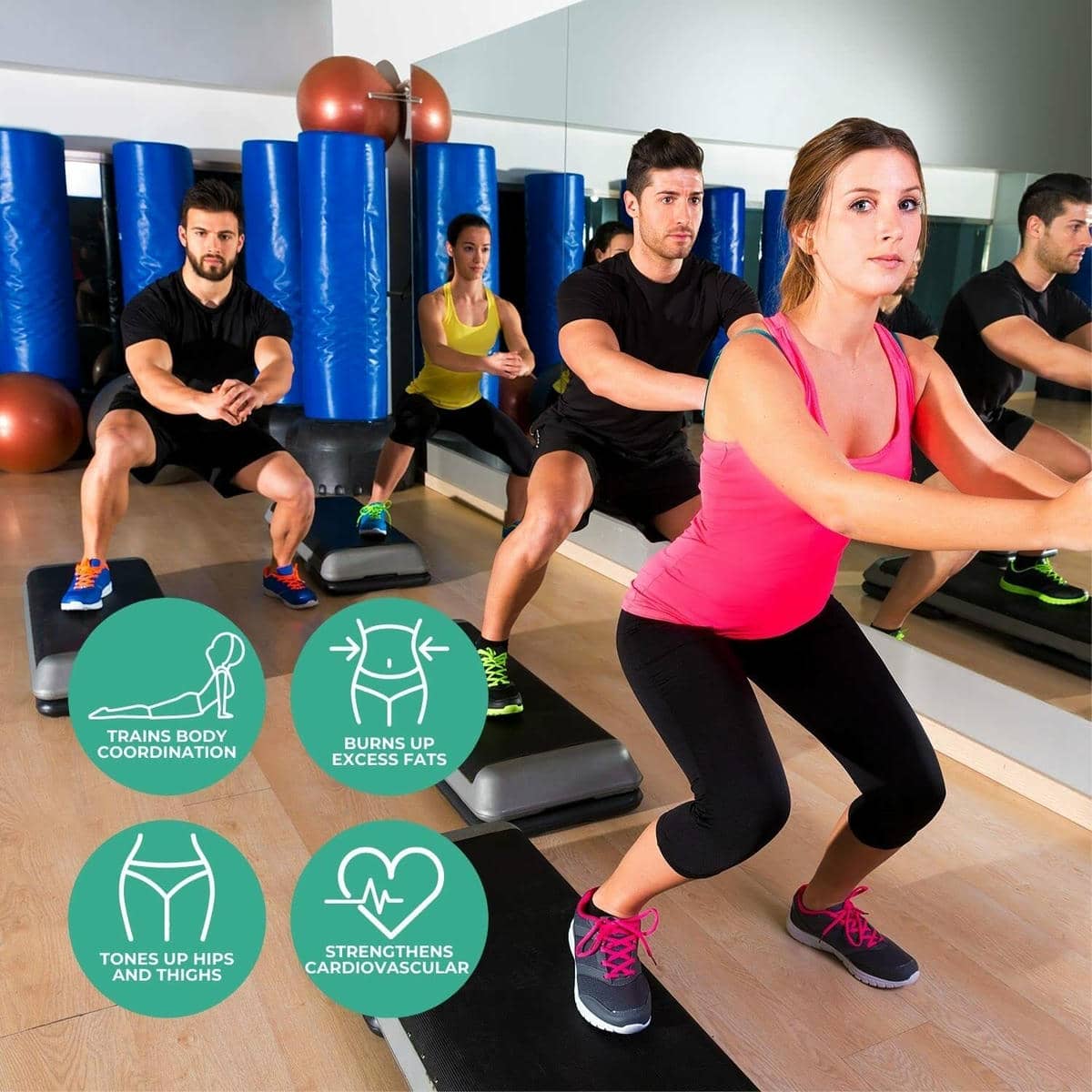 Aerobic stepper 110cm (Green&Pink) 5 Aerobic stepper 110cm (Green&Pink) - Image 5