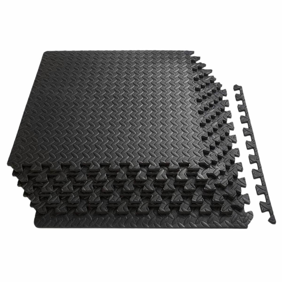Verpeak Puzzle Gym Mat EVA Interlocking Foam Tiles with Border (Black) 2 Verpeak Puzzle Gym Mat EVA Interlocking Foam Tiles with Border (Black) - Image 2
