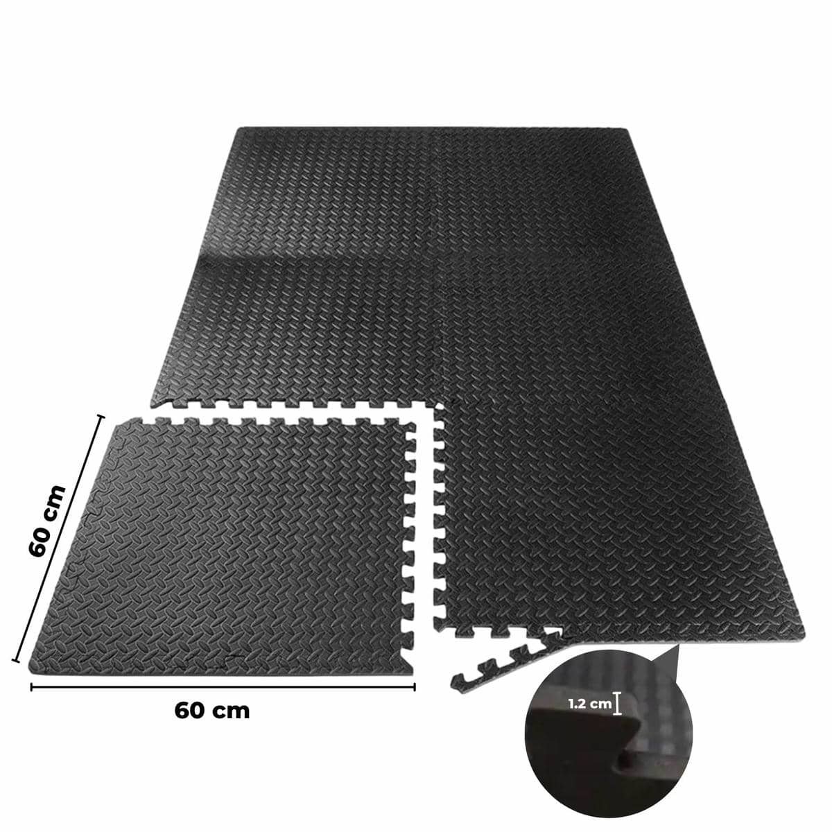 Verpeak Puzzle Gym Mat EVA Interlocking Foam Tiles with Border (Black) 6 Verpeak Puzzle Gym Mat EVA Interlocking Foam Tiles with Border (Black) - Image 6