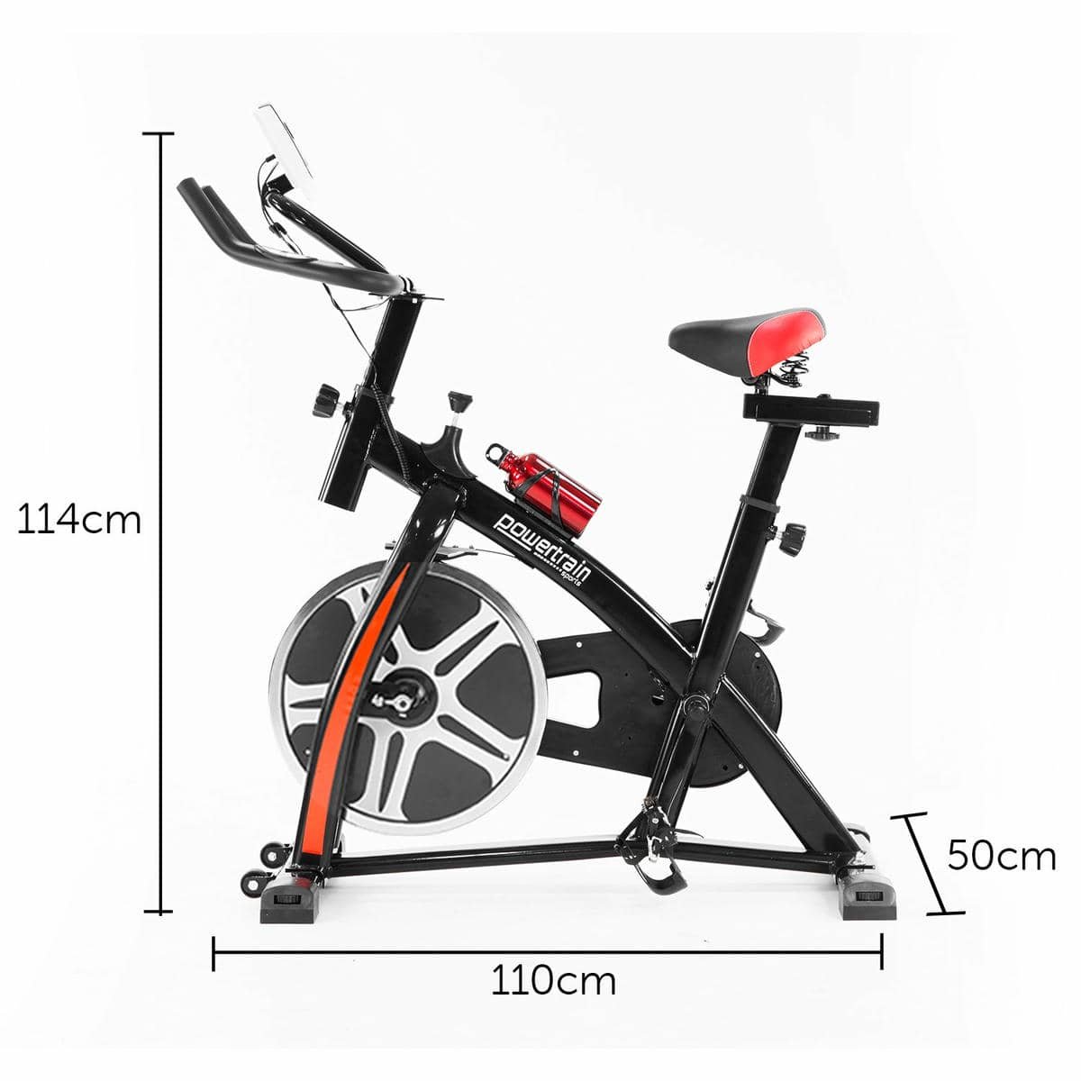 Powertrain Home Gym Flywheel Exercise Spin Bike - Black 9 Powertrain Home Gym Flywheel Exercise Spin Bike - Black - Image 9