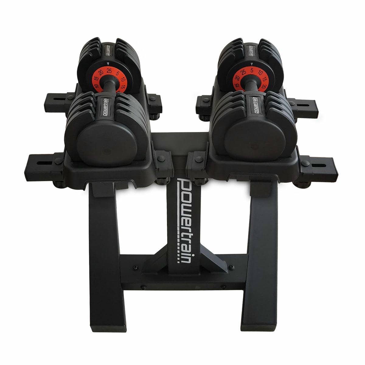 V240-DMB-TD1-AD3-2S-71476-02.jpg Powertrain GEN2 Pro Adjustable Dumbbell Set - 2 x 25kg (50kg) Home Gym Weights with Stand | Fitness Equipment Store
