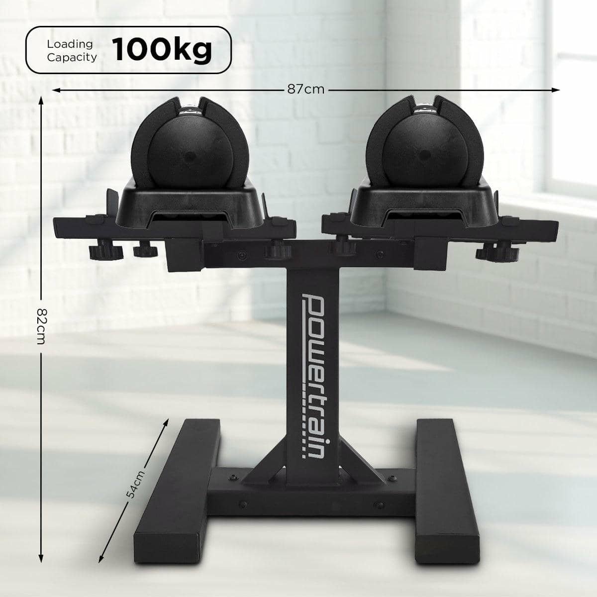 V240-DMB-TD1-AD3-2S-71476-04.jpg Powertrain GEN2 Pro Adjustable Dumbbell Set - 2 x 25kg (50kg) Home Gym Weights with Stand | Fitness Equipment Store
