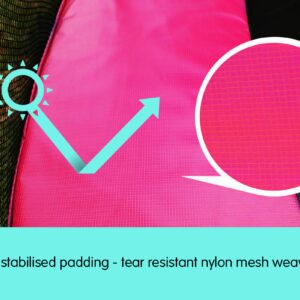 Kahuna 14ft Trampoline Free Ladder Spring Mat Net Safety Pad Cover Round Enclosure - Pink | Fitness Equipment Store