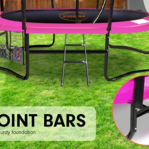 Kahuna 14ft Trampoline Free Ladder Spring Mat Net Safety Pad Cover Round Enclosure - Pink | Fitness Equipment Store